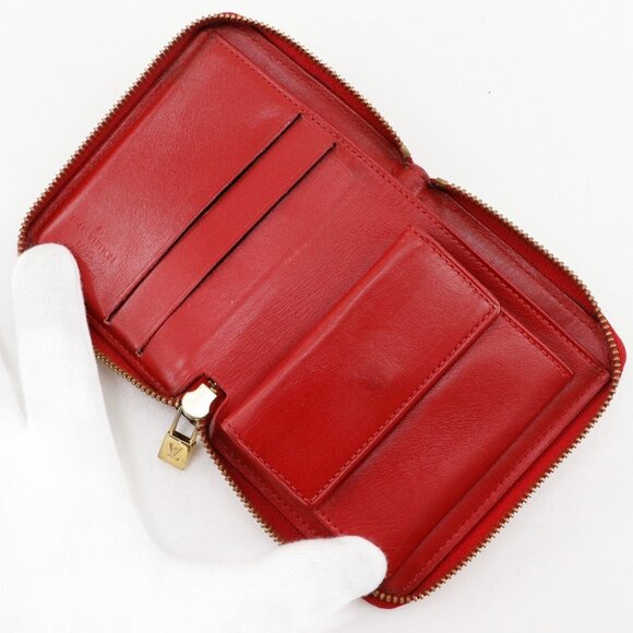 LOUIS VUITTON Bloom Bi-Fold Wallet Zip Around Rouge Red Monogram Ve... - Picture 5 of 12